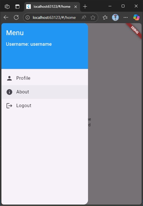 Halaman Utama dengan Drawer